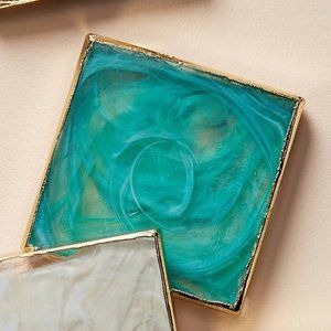 Anthro Swirled Coaster Turquoise